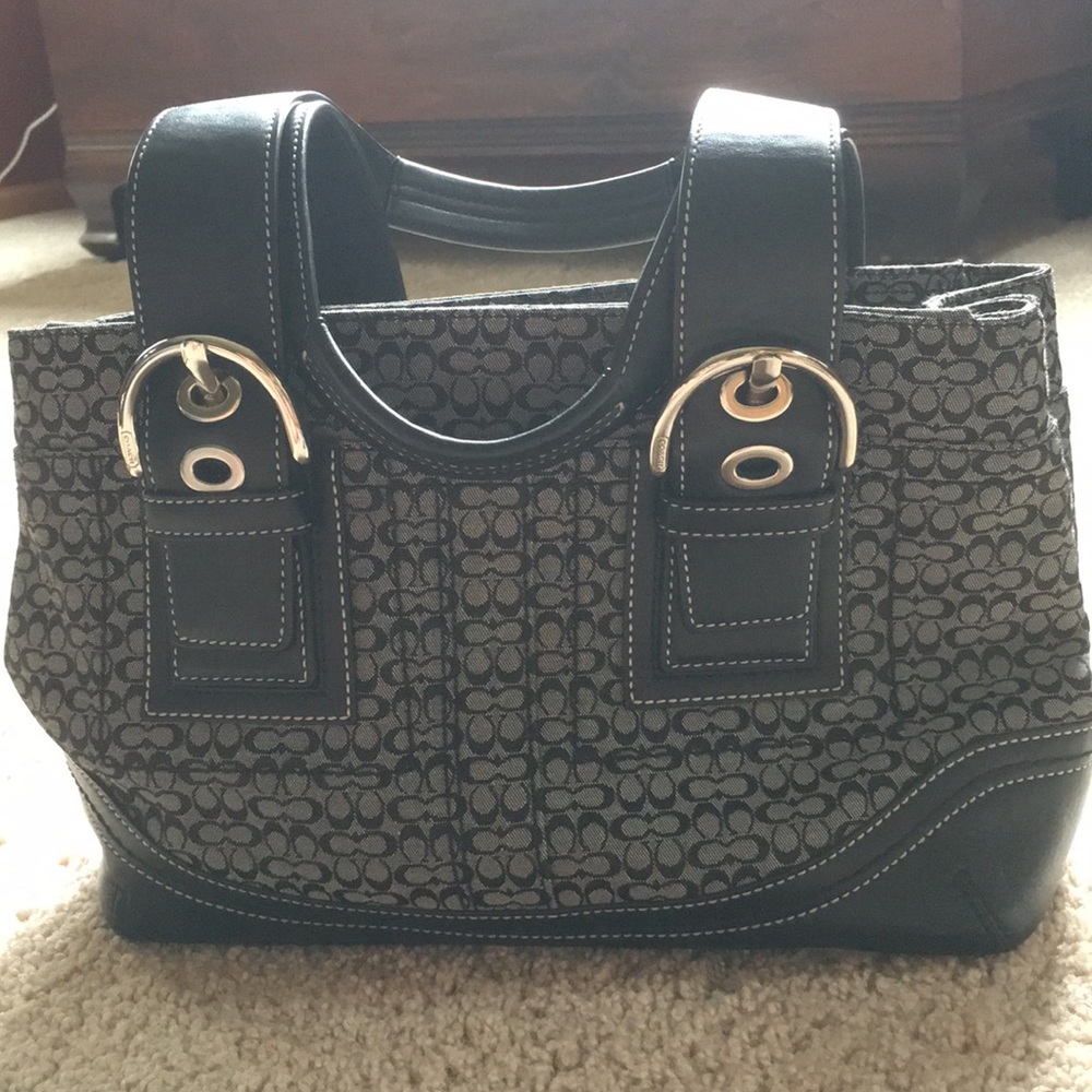 💝 Coach Black Logo Tote bag